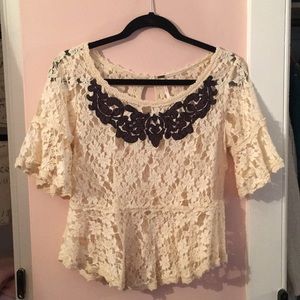 Free People Lace Shirt